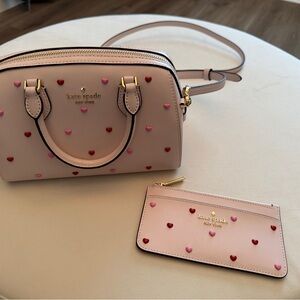 Kate Spade Pink Satchel with Heart Accents